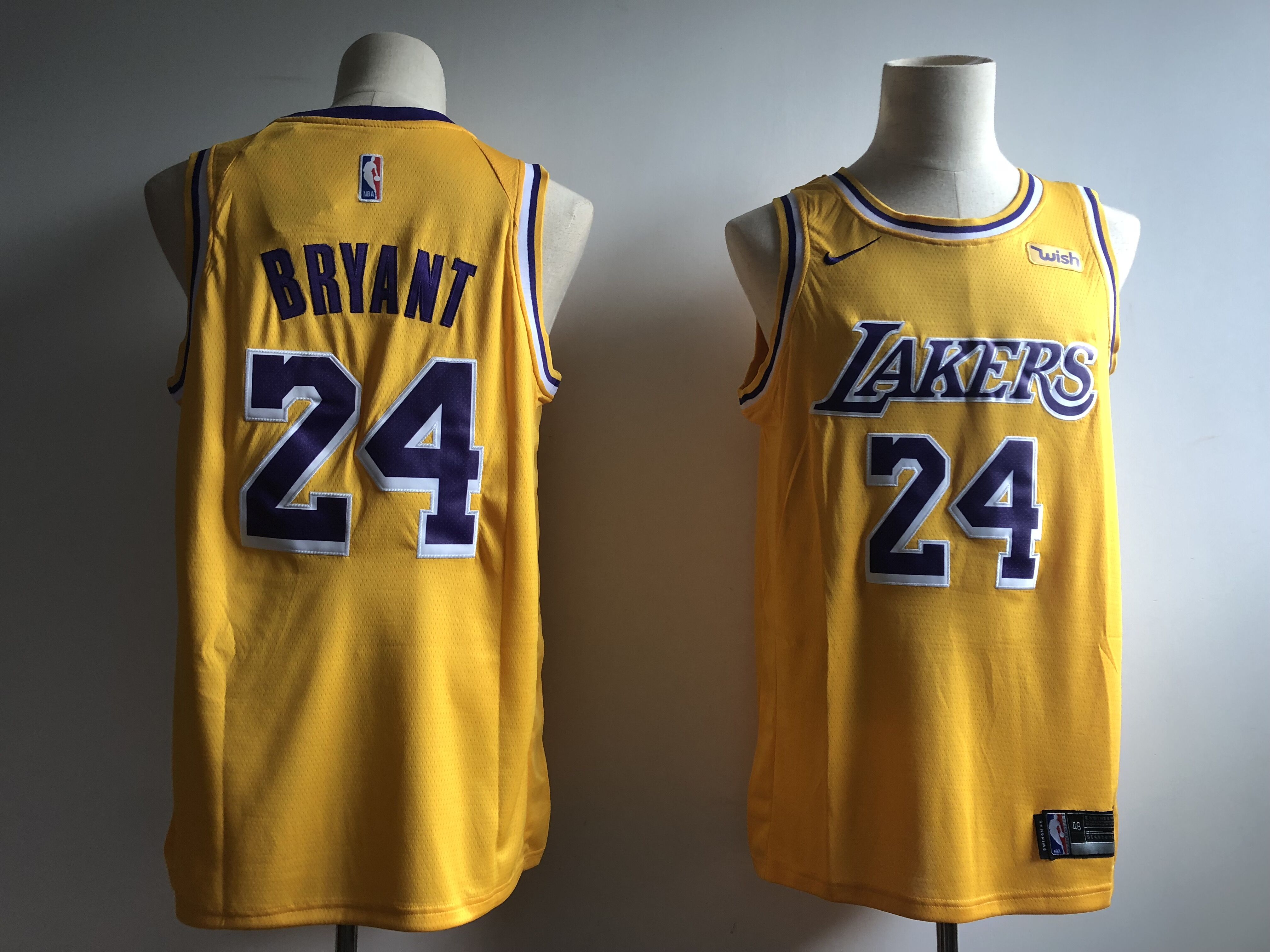 Men Los Angeles Lakers #24 Bryant yellow Game Nike NBA Jerseys